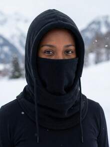 1pc Winter Outdoor Cycling Balaclava Hat, Ski Windproof Warm Thick Fashionable Versatile Unisex Beanie