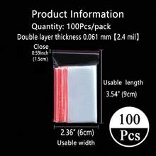 XZV 100 túi nhựa khóa kéo nhiều kích cỡ, kiểu dáng từ 1"-12", dày 0.04mm, hai lớp, chống thấm nước và bụi, có thể tái sử dụng, thích hợp để đóng gói quà tặng, trang sức, phụ kiện, sử dụng tại siêu thị, các bữa tiệc, Ngày Valentine, họp mặt gia đình, tựu trường, Ngày của Mẹ, lễ tốt nghiệp, tự làm đồ thủ công, Halloween, Giáng sinh. - Trong suốt 100 chiếc - Xem 23