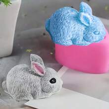 1pc 3D Rabbit Shaped Handmade Craft Silicone Mold - Pink - View 6