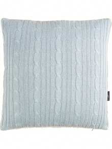 Almohada de Punto Trenzado con Respaldo Sherpa, 18 x 18 Pulgadas - azul - Ver 5