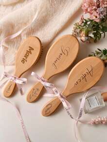 Personalized Bamboo Comb, Customized Bridesmaid Hair Comb, Bridesmaid Gift, Ideal Gift For Bride, Gift For Mother, Engraved Wooden Comb - Multicolor - View 6