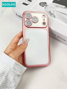 Koolife 1 件装电镀金属漆哑光闪粉手机壳，内置镜头保护膜，时尚亮面软 TPU 后盖，兼容 17/17 Pro/17 Pro Max、16/16 Pro/16 Pro Max/16 Plus、15/15 Pro/15 Pro Max/15 Plus - 粉色 - 查看 3