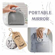 50 Sets Compact Mirrors Bulk Women Gift Inspirational Appreciation Employee Thank You Christmas Small Purse Pocket Stuffer Item MakeupMirrors For Coworker Bridal Souvenir BagBlack - 多色118 - 查看 4