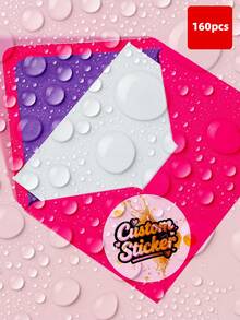 1-160pcs Customizable Round Stickers, Can Print Any Text And Patterns, Suitable For Valentine's Day Gifts, Romantic Love Notes, Handmade Stickers, Party Favors, Envelope Seals, Notebooks, Laptops, Great For Gifting To Boyfriend, Girlfriend, Husband, Wife, Parents, Friends, Family, Waterproof And Durable Decorative Labels In Multiple Sizes, Unique Commemorative Stickers For Anniversary, Birthday, Home,Wallpaper Stickers Wall ,Kids-Activity - Rose Red - View 55