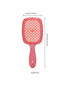 1个空心网状梳盒，无结顺滑发梳，透气蓬松发梳，按摩梳，方梳，女士梳，ABS材质。1把女士梳子，ABS材质网状塑料梳，美发师卷发梳，无结按摩梳，适合圣诞节和万圣节。所有图片均为手工拍摄，可能存在色差。介意者请勿购买！美发工具，发饰，美发套装，美发工具套装 - 彩色 - 查看 2