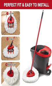 4 Pack Mop Heads Replacements For O-Ceda Easy Wrin Spin System, Microfiber Refills, Easy Cleaning Mop Repalce Head - MàuA - Xem 2
