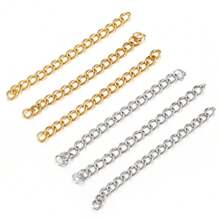 25pcs/50pcs Stainless Steel Extender Chain Without Clasp, Adjustable Length 5cm, Suitable For DIY Necklace And Jewelry Making - Extension Chain - View 10