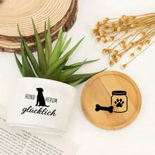 4pcs German Dog Pets Quote Saying Themed UV Transfer Stickers | Self-Adhesive Plastic Decals For Crafts, Mugs, Laptops & Water Bottles, Festive Designs, High-Quality Prints,