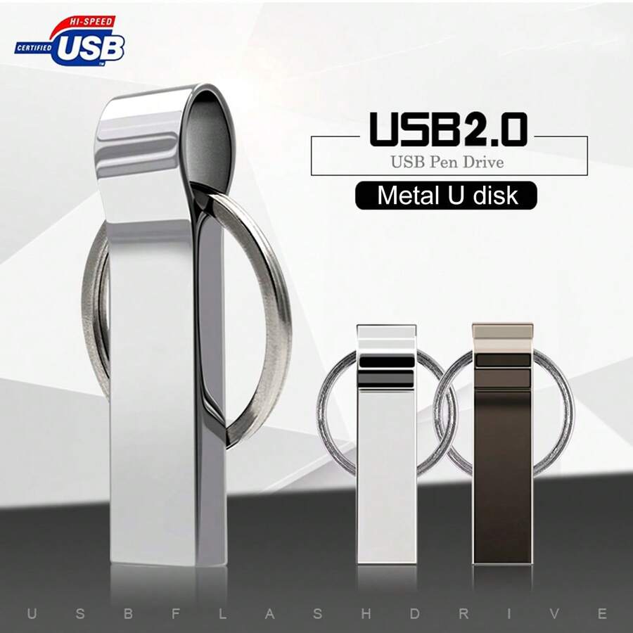 1 ổ USB Flash Drive, dung lượng tùy chọn: 1GB, 2GB, 4GB, 8GB, 16GB, 32GB, 64GB, 128GB, tốc độ cao USB 2.0, chất liệu kim loại, tương thích với PC/Laptop/Máy tính bảng/Điện thoại/Hệ thống âm thanh ô tô/Máy chơi game/Thiết bị âm thanh - Lưu trữ tập tin của bạn một cách an toàn!