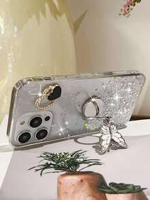 Resin DIY + Butterfly Stand Series Fashionable Phone Case - White - View 4