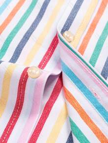 Audmroton Men's Plaid Striped Button Down Shirts Spring Fall Cotton Long Sleeve Oxford Dress Shirts With Pocket - 彩色 - 查看 5