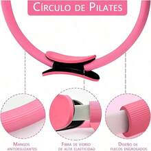 Pilates Kit 5 en 1 Kit Pilates Casa con Aro de Pilates Pelota Pilates Bandas Elásticas Banda de Resistencia para Pilates Anillo de Yoga para Pantorrillas para Yoga Pilates Fitness - rosa - Ver 6