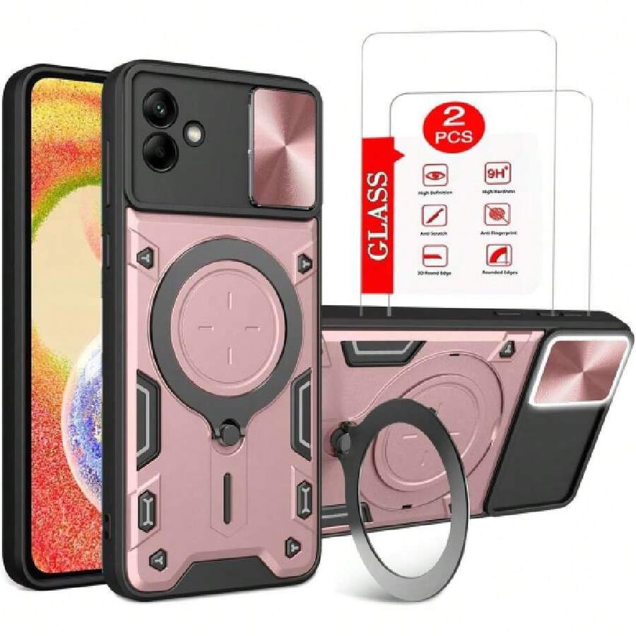 Funda para Samsung Galaxy A04 Capa Case - con Protector de Pantalla y Soporte de teléfono Incorporado - Rosa,37621715 - Azul menta - Ver 1