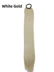 逼真直发马尾假发，长款蓬松假发，适合日常佩戴、派对、约会、角色扮演。发圈、马尾发绳、发圈、橡皮筋、发绳、弹性发圈、发饰、头饰 - 彩色 - 查看 21