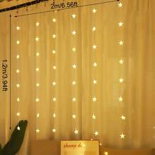 1 cuộn đèn dây hình ngôi sao 48 bóng LED dài 1.35/2m, đèn trang trí cửa sổ nhà, đèn dây hình ngôi sao chạy bằng pin, trang trí phòng trong nhà, trang trí phòng ngủ, đèn dây trang trí tường, đèn dây trang trí tiệc cưới, lễ hội. - Trong sáng - Xem 13