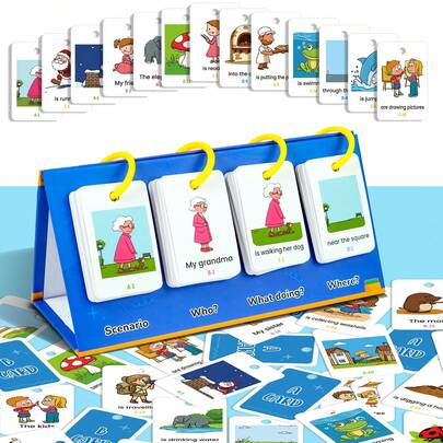 80pcs New Arrival Picture-Based Sentence Building Educational Flash Cards, All English, Foreign Trade Children's Early Education Cognitive Cards