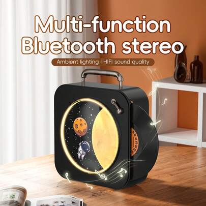 Reletech 2025 Vintage Vinyl Record Wireless Bluetooth Speaker With Mood Light, Desktop Audio Gift, Birthday Gift For Her/Girlfriend/Best Friend