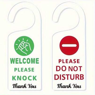 2D Acrylic Door Hanging Sign - Modern "Welcome" And "Do Not Disturb" Home Decor, Suitable For Home, Shop, Office - Holiday Gift, Door Decor, Visitor Guide, 2D Design, 2D Flat, No Electricity Required