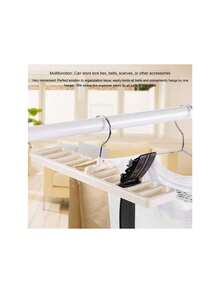 Organizador de Cinturones Organizador de Estantes Ahorro de Espacio Armario Cinturón Corbata Cinturón Estante de Almacenamiento Estante Resistente para Bufandas Estante para (Beige),37564148 - Beis - Ver 6