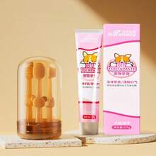 Juego de cepillo de dientes y pasta de dientes para mascotas, cuidado dental para gatos y perros pequeños, pasta de dientes con sabor a fruta, cepillo de dientes de silicona hecho de material, limpieza de salud oral para el sarro y los dientes amarillos - Multicolor - Ver 12