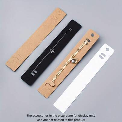 100pcs 7.5 Inch Black Kraft Paper For Jewelry Packaging, Writeable Surface Quality 350gsm, Suitable For Jewelry Stores To Display Bracelets And Anklets, No Accessories Or Plastic Bags Included