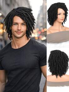 12英寸男女通用非洲时尚螺旋脏辫发带，可替代马尾辫，搭配卷发，中性假发，合成纤维材质，蓬松透气，适合日常聚会和节日佩戴，是不错的选择。 - 彩色 - 查看 15