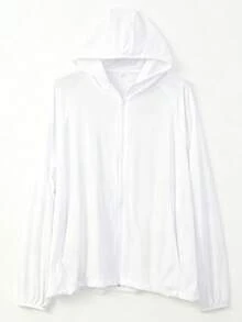 1pc Cool Silk-Like High Elasticity Knitted White Fabric, Suitable For Sun Protection, Yoga, DIY