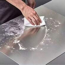 1 chiếc thớt thép không gỉ cao cấp - Thớt chống nấm mốc với bề mặt lăn - Dụng cụ nhà bếp thiết yếu cho đầu bếp gia đình và những người đam mê nấu nướng, thớt thép không gỉ dùng để thái thịt, phô mai, bánh mì, rau củ và trái cây, thớt dùng trong gia đình, ký túc xá, nhà bếp, quà tặng. - Bạc - Xem 5