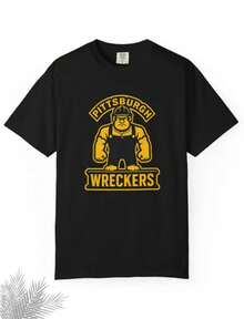 PITTSBURGH WRECKERS - Steelers Pro Football Wreck-It Ralph T-Shirt - Parks World Disneyland Trip Cotton Graphic Tee - Black - View 1