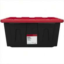 Large Storage Bin, 27 Gallon Plastic Storage Container With  Lid, Black And Red, Pack Of 4, Industrial - Gói 4 - Xem 5