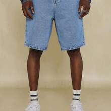 Teenage Boys' Fashionable Casual Multi-Craft Denim Shorts, Blue - Light Wash - View 5