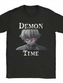Time Zenitsu Anime Tshirts Men's Cotton Short Sleeve Crewneck Summer Top Tee