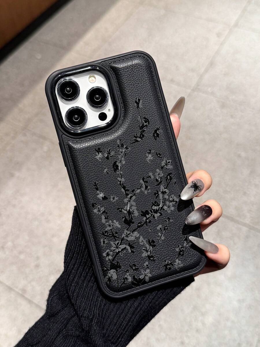 New Padded Anti-Scratch Leather Texture Phone Protective Case, Suitable Compatible With Iphone 15 Pro Max, 14 Plus, 13 Pro Max, 12, 11, 7G, 7P, IX, XR, XS Max, 17 Pro, Air With Camera Lens Protrusion And Anti-Drop Protection - Black - View 1