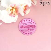 5 piezas/10 piezas/20 piezas Toppers de cupcake en forma de corazón de acrílico dorado con "Feliz Día de San Valentín", adecuados para el Día de San Valentín, fiestas de boda, decoración de pasteles y postres DIY - Multicolor - Ver 42