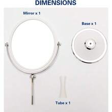 Vintage Table Mirror With Stand 8-Inch Double Sided Swivel 1X/3X Magnification Desk Mirror With Sier Style 13 Inch Height Standing Tabletop Makeup Vanity Mirror Oval - 白色和銀色(1/3倍放大化妝鏡) - 查看 6