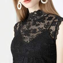 1件优雅蕾丝花卉可拆卸半身衬衫，适合大码女性，也适合圣诞节服装装饰。 - 彩色 - 查看 9