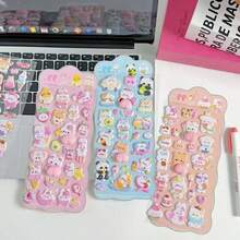 1pc Cute Animal Soft Sticker, Stress Relief Sticker For Office Workers, DIY Scrapbook Phone Case Sticker, Adorable 3D Sticker - Multicolor - View 3