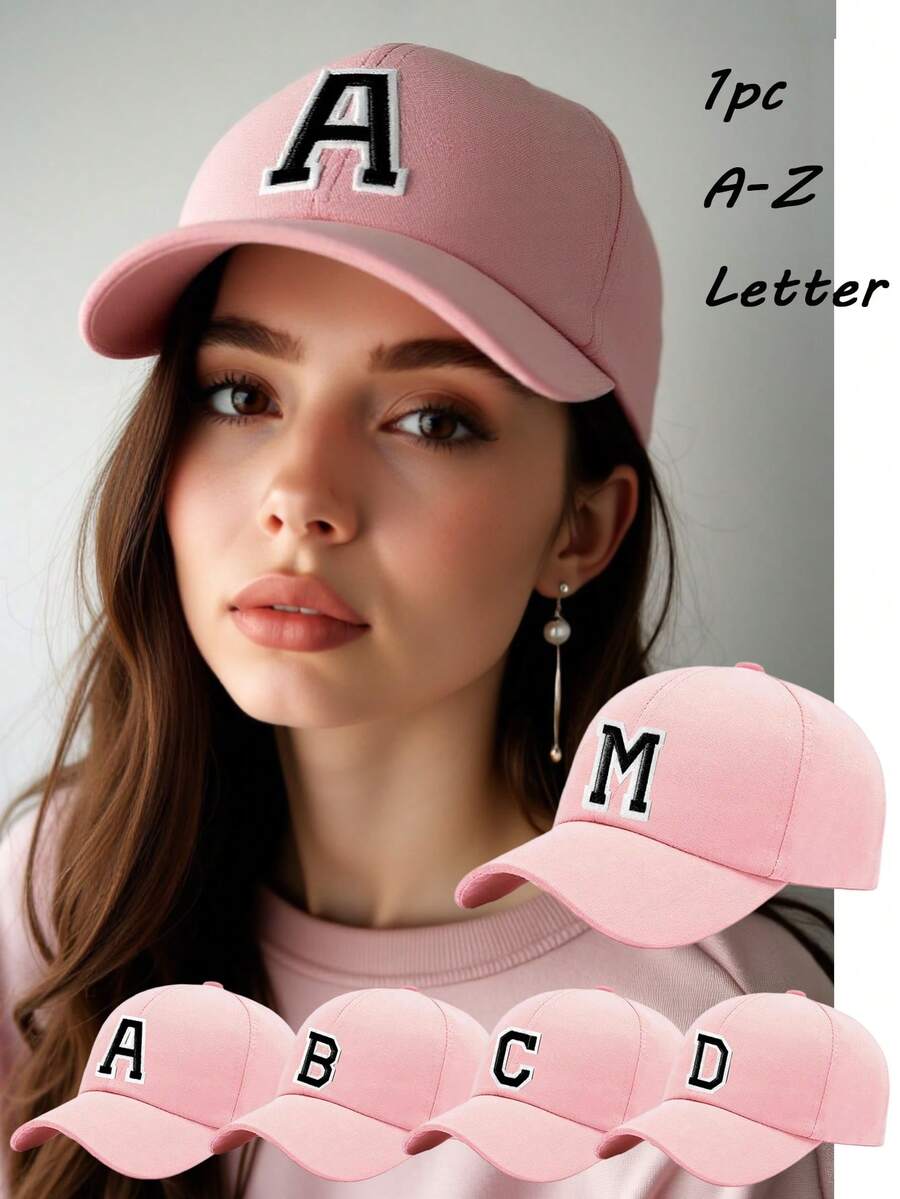 1pc Adjustable 26 Letter Baseball Cap, Unisex Casual Breathable Sun Hat, Suitable For Indoor And Outdoor Wear In Spring And Summer