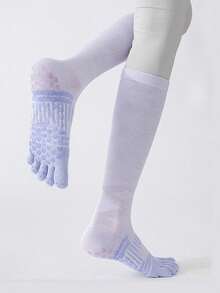 女士瑜伽健身跑步长袜 | 防滑过膝袜，带防滑点，两种款式（包头和五趾），足弓支撑和小腿压缩，适合所有级别的练习者 - 彩色 - 查看 10