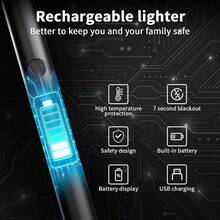 1 encendedor electrónico, encendedor eléctrico USB con indicador de batería y apagado inteligente, encendedor de arco eléctrico con cuello flexible de 360° para encender velas, gas y fuegos artificiales - Multicolor - Ver 6
