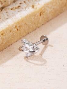 1pc Women's Fashion Heart Shaped Stud Earrings, Suitable For Daily Wear