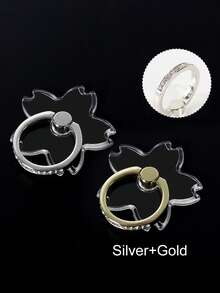 Cherry Blossom Rhinestone Phone Holder, Transparent Cherry Blossom Stand, 360° Rotating Ring Holder, Transparent Phone Stand Compatible With Most Phones, Tablets And Phone Cases, Suitable For IPhone, Android Phones, Birthday Gift, Gift For Family And Friends, Phone Ring Holder, Phone Accessories - Multicolor - View 13