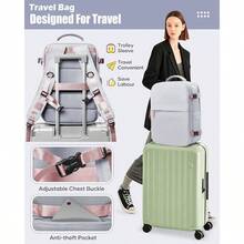 Large Vacuum Seal Compression Travel Backpack Women Men Vacpack Travel Vacuum Bags With Pump Laptop Backpack With Shoe Compartment Carry On Suitcase Luggage Flight Approved - F2-灰色 - 查看 11