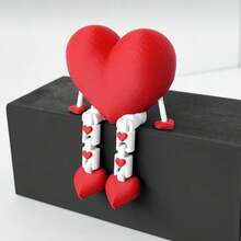 多色可调节活动心形摆件，模型摆件，适合作为情人节、生日、周年纪念礼物、房间装饰、家居装饰、情人节装饰品、家居微缩摆件 - 彩色 - 查看 1