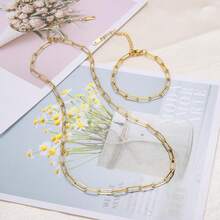 20 Pcs Chain Necklace Bracelets Kit, 18K Golden Paperclip Chain, Including 18 Inch Necklace & 6.5 Inch Charm Bracelet With Lobster Clasps, Perfect For Women DIY Jewelry Making - 20pcs - View 4