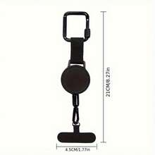 1 unidade de cordão antifurto para celular com dispositivo retrátil, alça de comprimento ajustável adequada para celulares de diferentes tamanhos, ideal para caminhadas e trilhas. - Preto - Ver 3