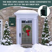 Caja de donaciones metálica con llave Buzón con cerradura Caja de sugerencias Urna segura montada en pared con ranura - Verde - Ver 7