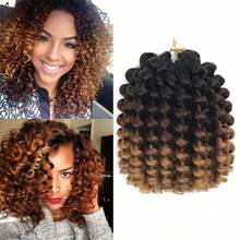 Wand Curl Crochet Braids Hair 8/10/12 Inch Jamaican Wand Curl Ombre Crochet Hair Jamaican Bounce Crochet Hair Colored Crochet Braids Ringlet Twist Hair Extension Crochet Hair - Multicolor - View 3