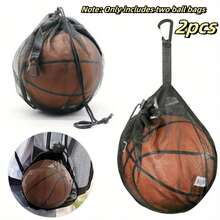 1pc/2pcs Basketball Training Net Bag, Large Capacity Football Net Bag, With Safety Drawstring Closure, Reinforced Stitching, Suitable For Gym, Outdoor Sports, Athletic Activities, Durable And Portable, Applicable For Basketball, Football, Volleyball, Rugby, Basketball And Football Accessories - Multicolor - View 14