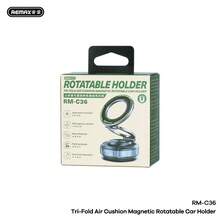 REMAX RM-C36 Foldable Magnetic Car Mount With Airbag Rotation Offers Versatile Dashboard And Desktop Use, Perfect For Navigation, Commuting, Or Home Use, Making It A Practical Ramadan Or Eid Gift. - Gunmetal - View 3